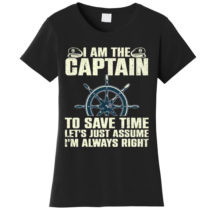 Cool Boat Captain For Men Women Boating Pontoon Boat Owner Women's T-Shirt