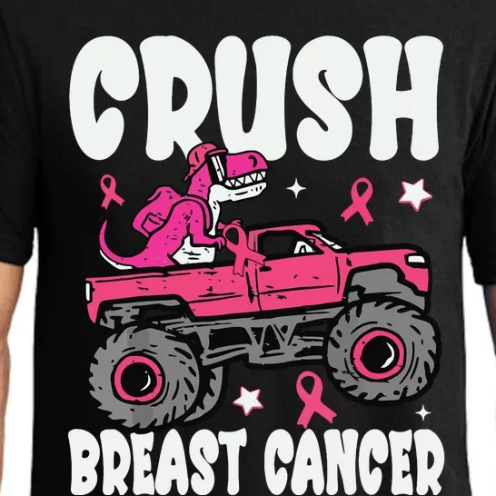 Crush Breast Cancer Dinosaur Truck Awareness Pajama Set