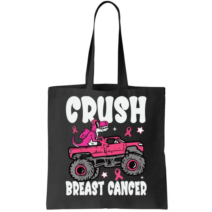 Crush Breast Cancer Dinosaur Truck Awareness Tote Bag