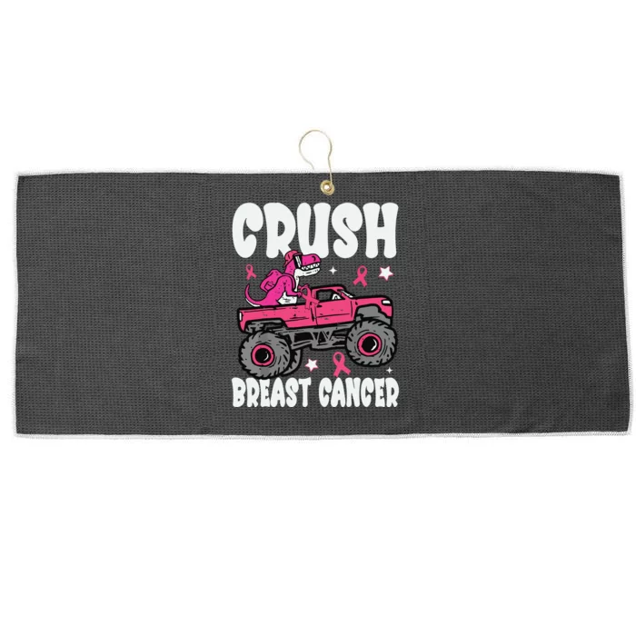 Crush Breast Cancer Dinosaur Truck Awareness Large Microfiber Waffle Golf Towel