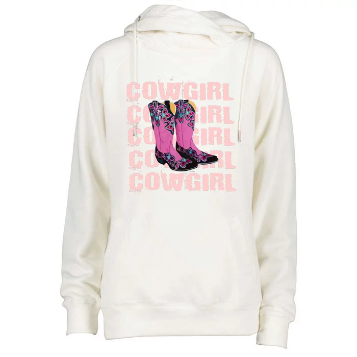 Cowgirl Boots Womens Funnel Neck Pullover Hood