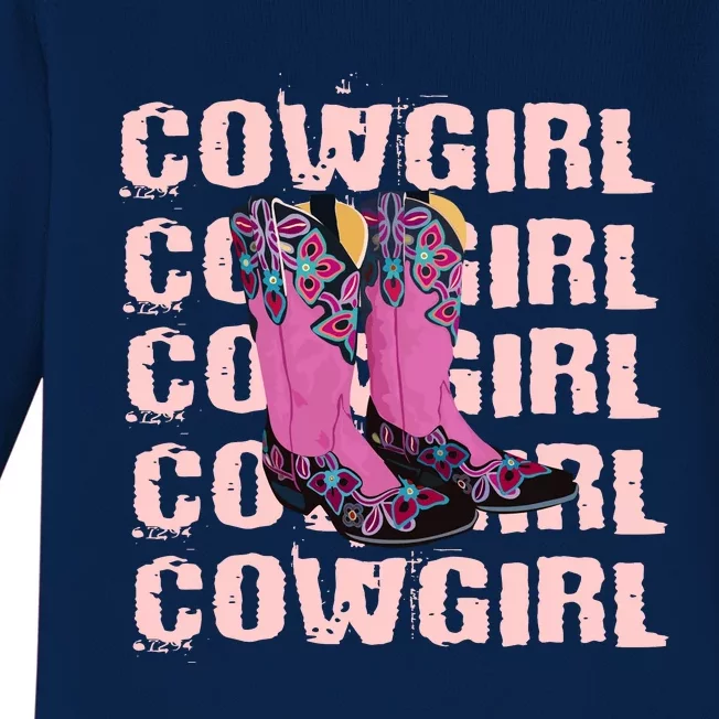 Cowgirl Boots Baby Long Sleeve Bodysuit