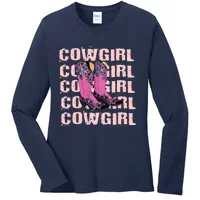 Boots & Bling Cowgirl Things Cute Western Country Rodeo Ladies Missy Fit  Long Sleeve Shirt