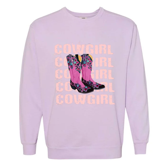 Cowgirl Boots Garment-Dyed Sweatshirt