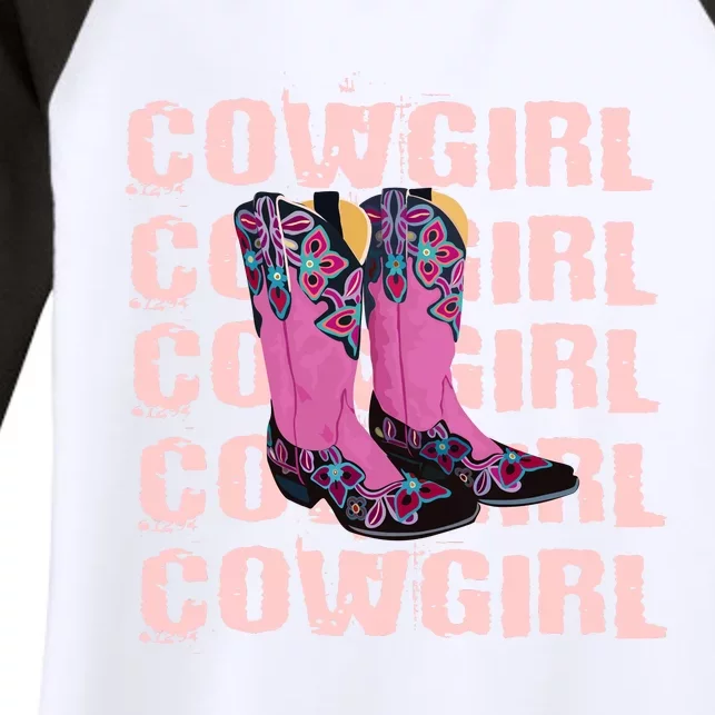 Cowgirl Boots Women's Tri-Blend 3/4-Sleeve Raglan Shirt