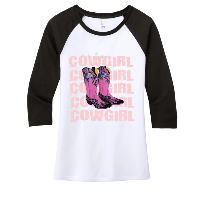 Cowgirl Boots Women's Tri-Blend 3/4-Sleeve Raglan Shirt