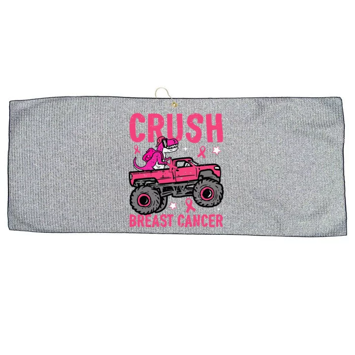 Crush Breast Cancer Awareness Monster Truck Large Microfiber Waffle Golf Towel