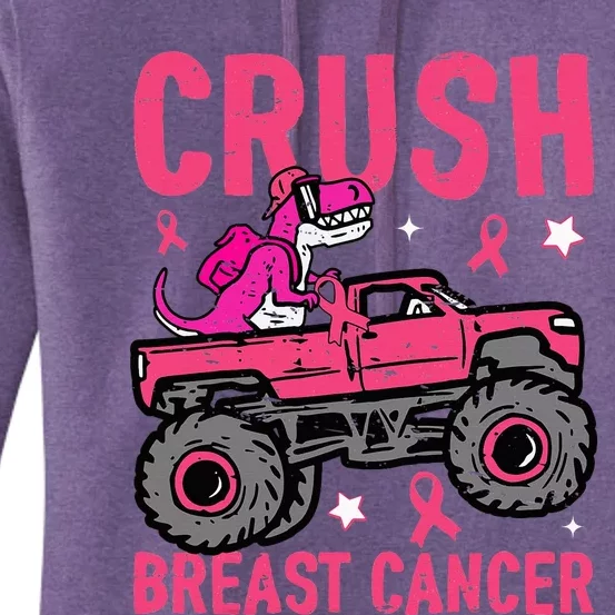 Crush Breast Cancer Awareness Monster Truck Women's Pullover Hoodie