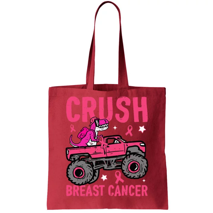 Crush Breast Cancer Awareness Monster Truck Tote Bag