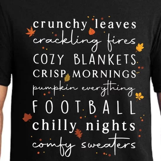 Cozy Blankets Crunchy Leaves Crackling Fires Football Pajama Set