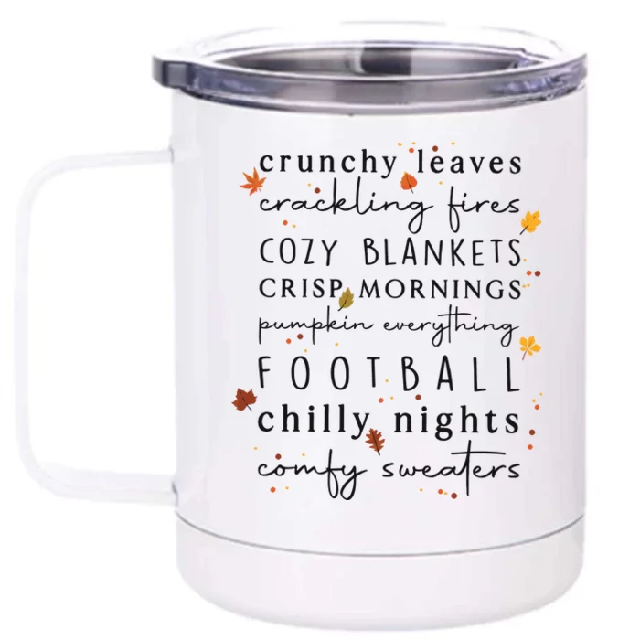 Cozy Blankets Crunchy Leaves Crackling Fires Football Front & Back 12oz Stainless Steel Tumbler Cup