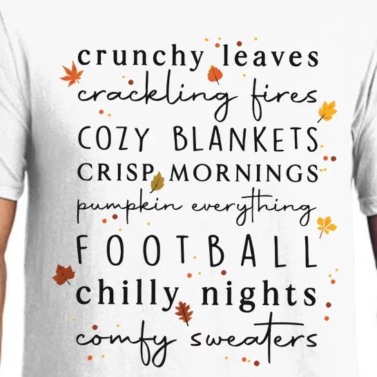 Cozy Blankets Crunchy Leaves Crackling Fires Football Pajama Set