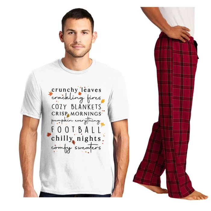 Cozy Blankets Crunchy Leaves Crackling Fires Football Pajama Set