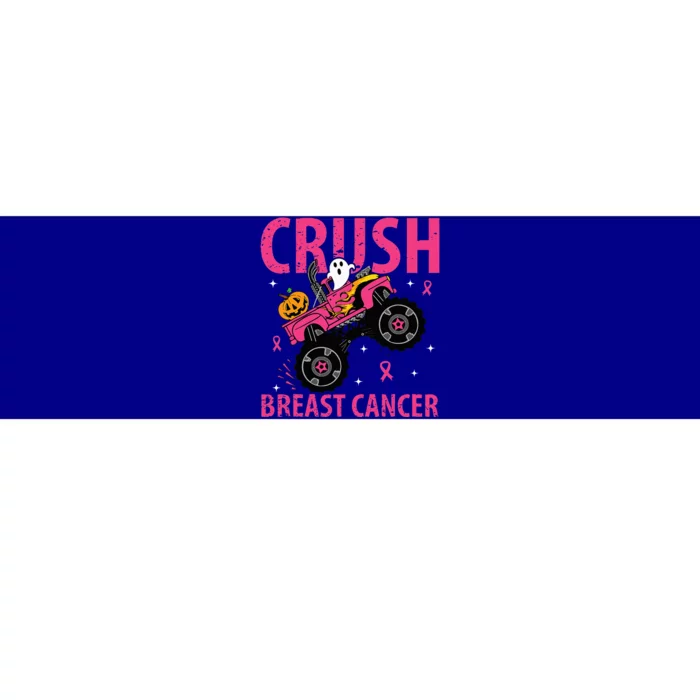 Crush Breast Cancer Awareness Monster Truck Halloween Bumper Sticker