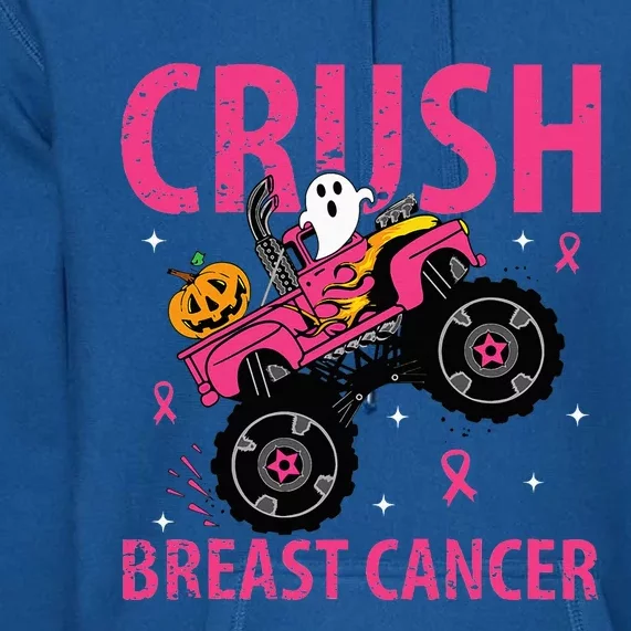 Crush Breast Cancer Awareness Monster Truck Halloween Premium Hoodie