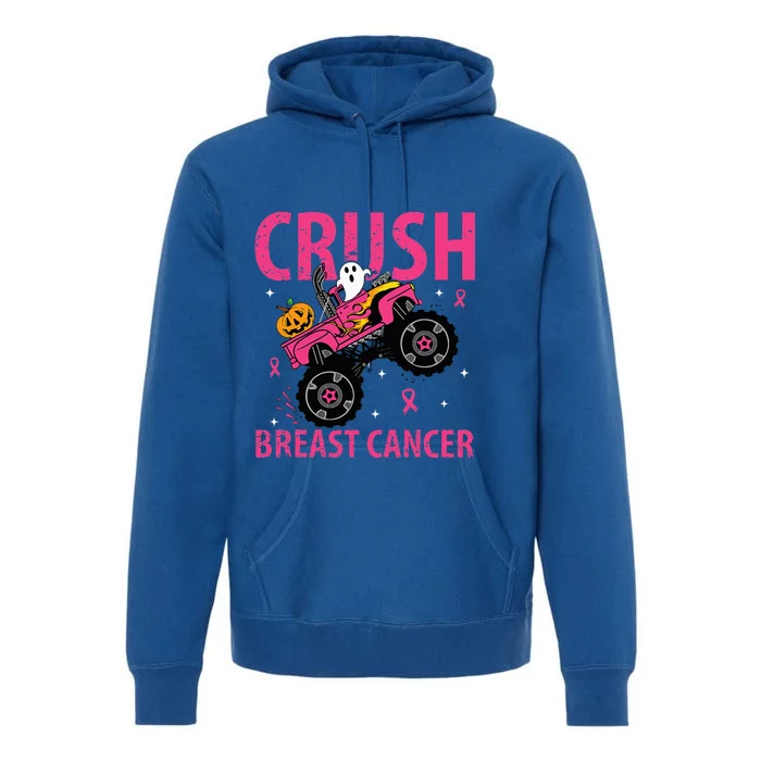 Crush Breast Cancer Awareness Monster Truck Halloween Premium Hoodie