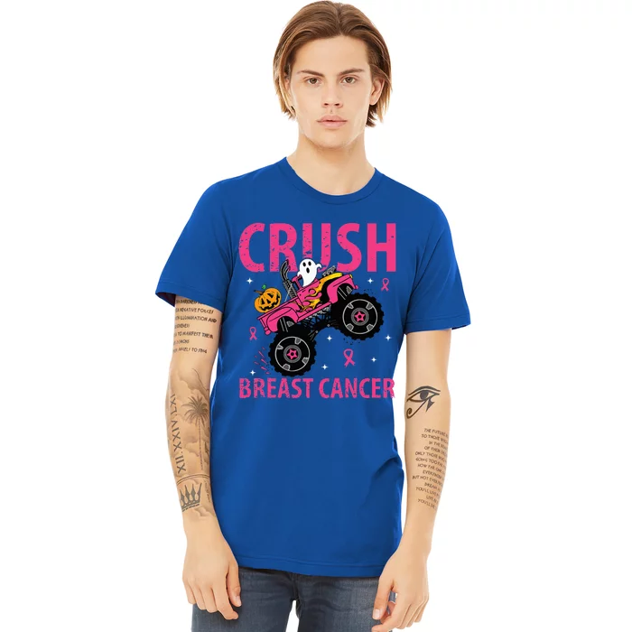 Crush Breast Cancer Awareness Monster Truck Halloween Premium T-Shirt