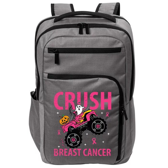 Crush Breast Cancer Awareness Monster Truck Halloween Impact Tech Backpack