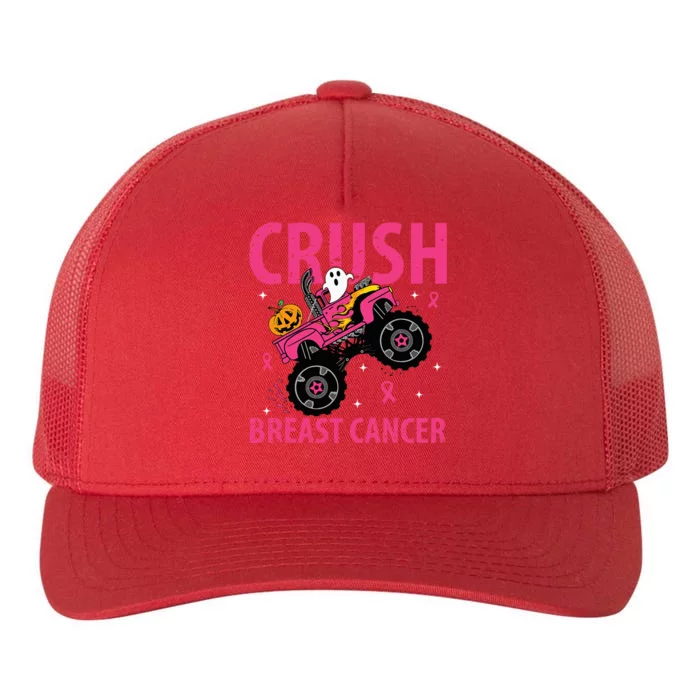 Crush Breast Cancer Awareness Monster Truck Halloween Yupoong Adult 5-Panel Trucker Hat