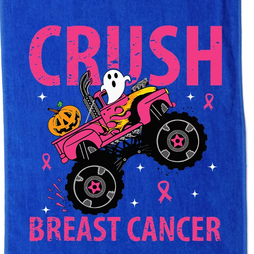 Crush Breast Cancer Awareness Monster Truck Halloween Platinum Collection Golf Towel