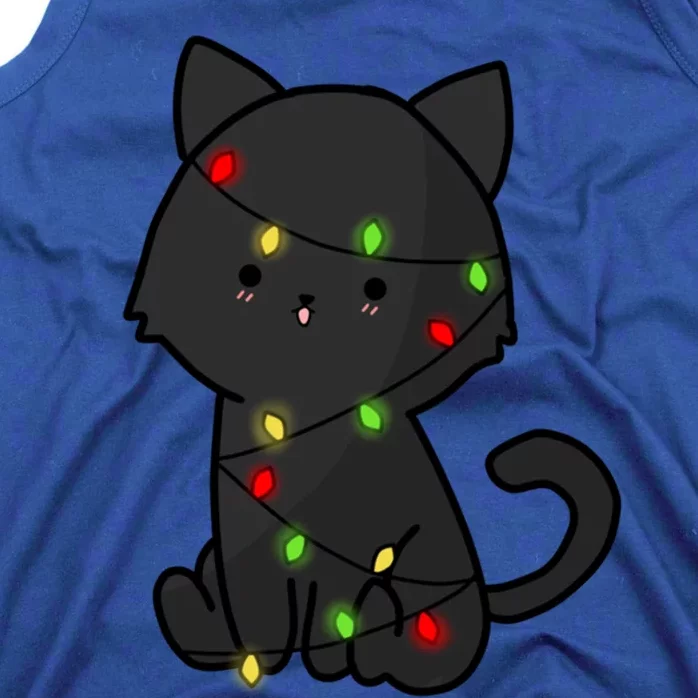 Cute Black Cat With Xmas Lights Love Cats Gift Tank Top