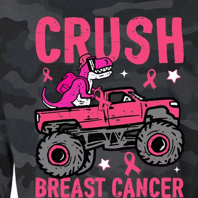 Crush Breast Cancer Awareness Monster Truck Cropped Pullover Crew