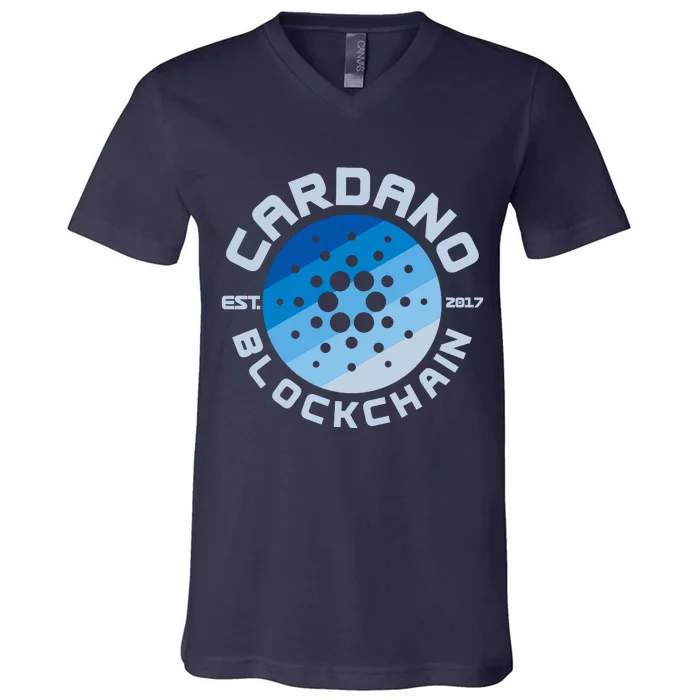 Cardano Blockchain Cryptocurrency Est 2017 V-Neck T-Shirt