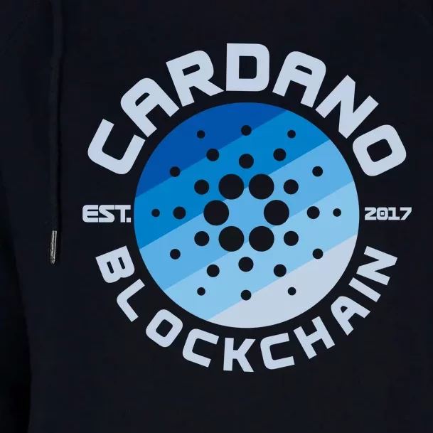 Cardano Blockchain Cryptocurrency Est 2017 Womens Funnel Neck Pullover Hood