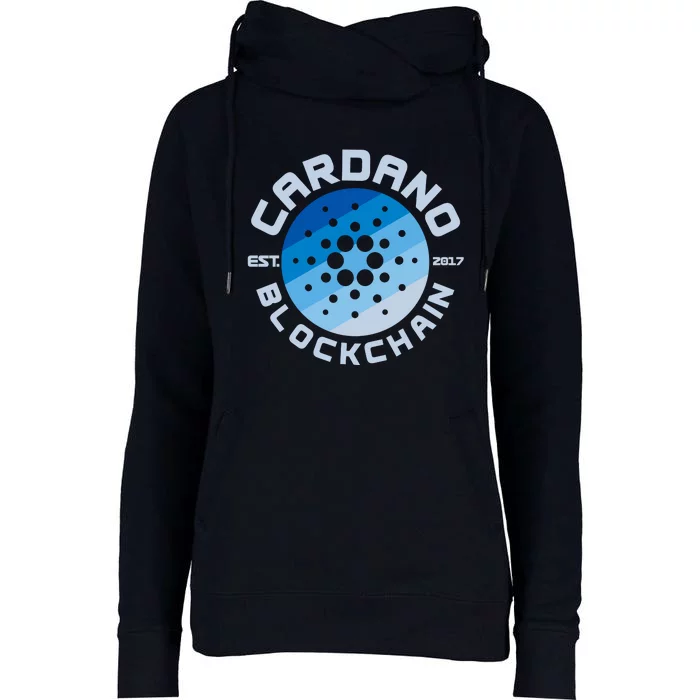 Cardano Blockchain Cryptocurrency Est 2017 Womens Funnel Neck Pullover Hood