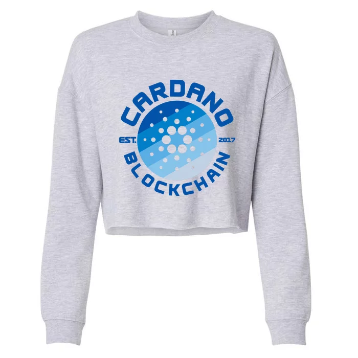 Cardano Blockchain Cryptocurrency Est 2017 Cropped Pullover Crew