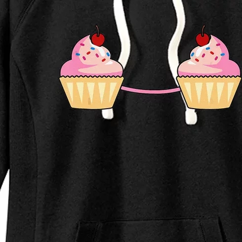 Cupcake Bra Costume Cute Easy Food Halloween Gift Women's Fleece Hoodie