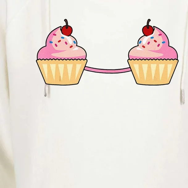 Cupcake Bra Costume Cute Easy Food Halloween Gift Womens Funnel Neck Pullover Hood