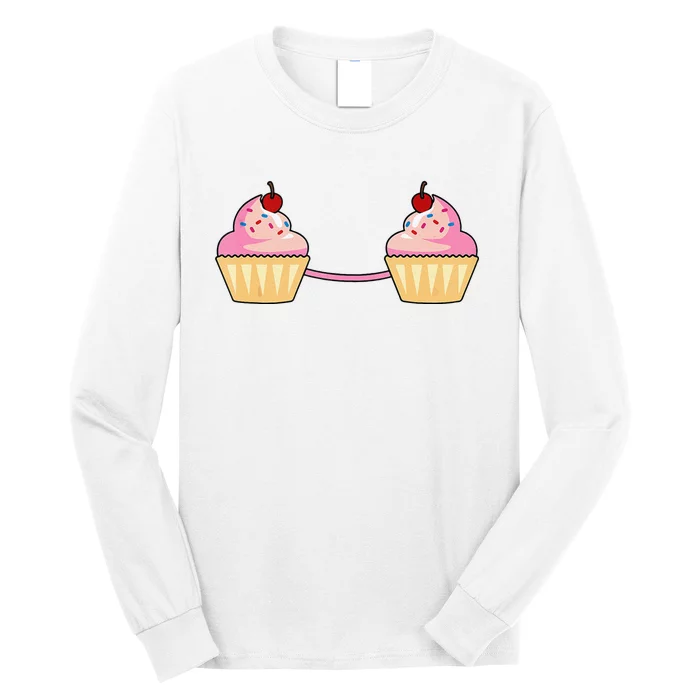 Cupcake Bra Costume Cute Easy Food Halloween Gift Long Sleeve Shirt