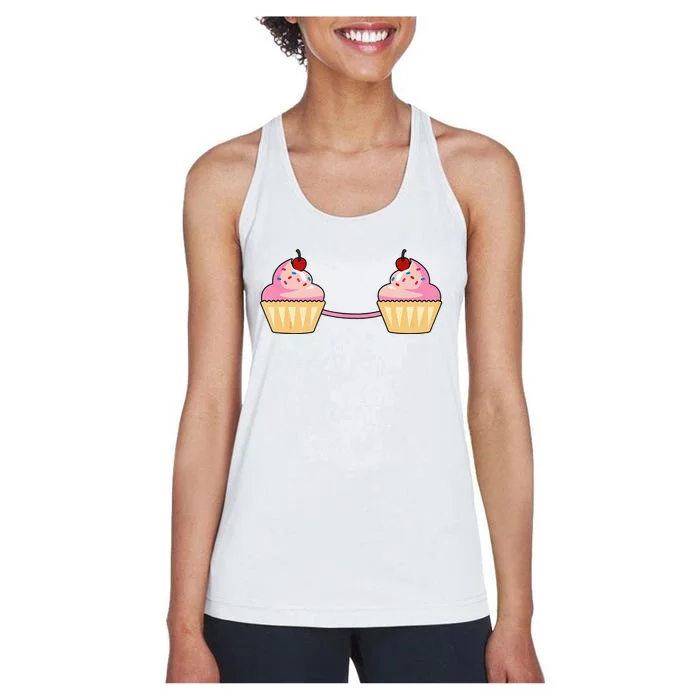 Cupcake Bra Costume Cute Easy Food Halloween Gift Women's Racerback Tank