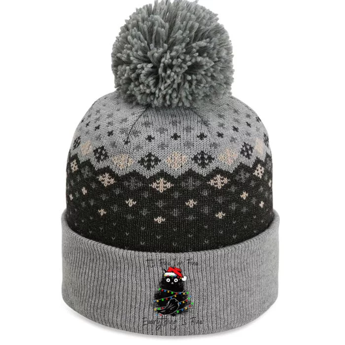 Christmas Black Cat  Embrace the Chaos The Baniff Cuffed Pom Beanie