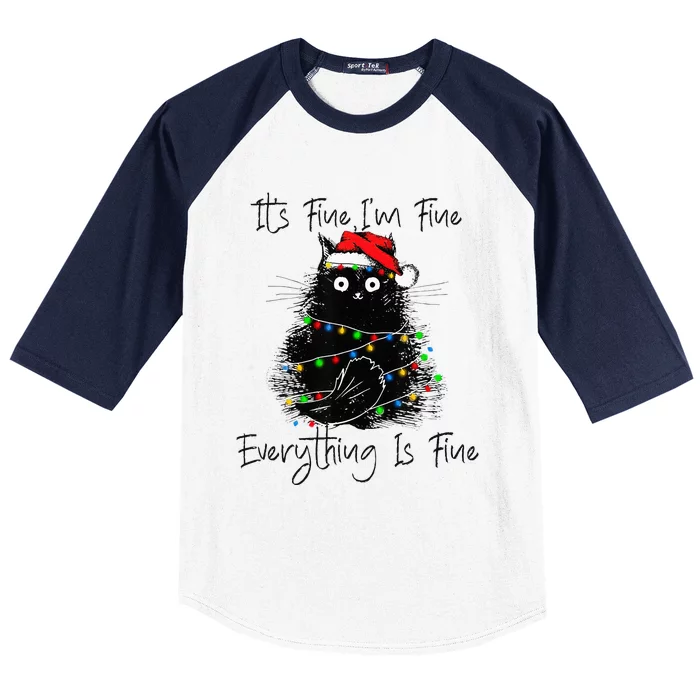 Christmas Black Cat  Embrace the Chaos Baseball Sleeve Shirt