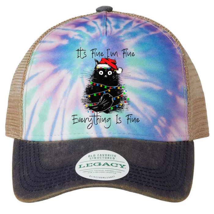 Christmas Black Cat  Embrace the Chaos Legacy Tie Dye Trucker Hat