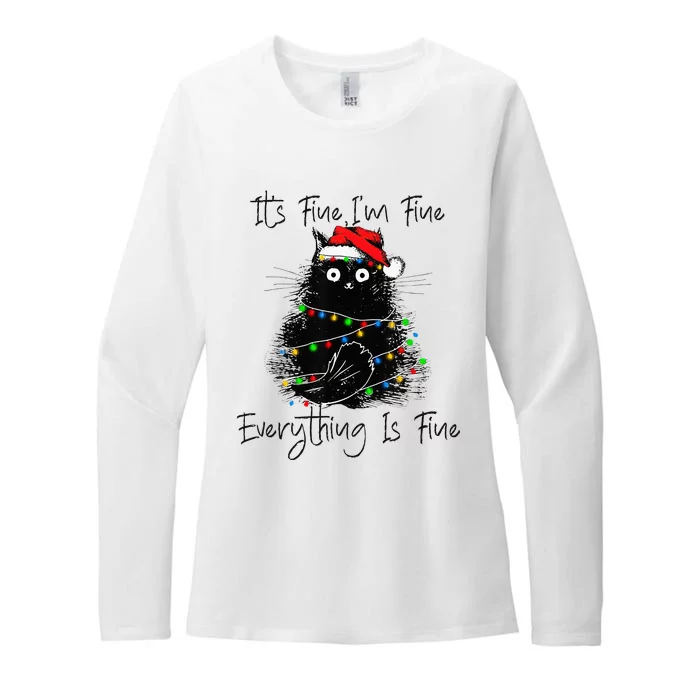 Christmas Black Cat  Embrace the Chaos Womens CVC Long Sleeve Shirt