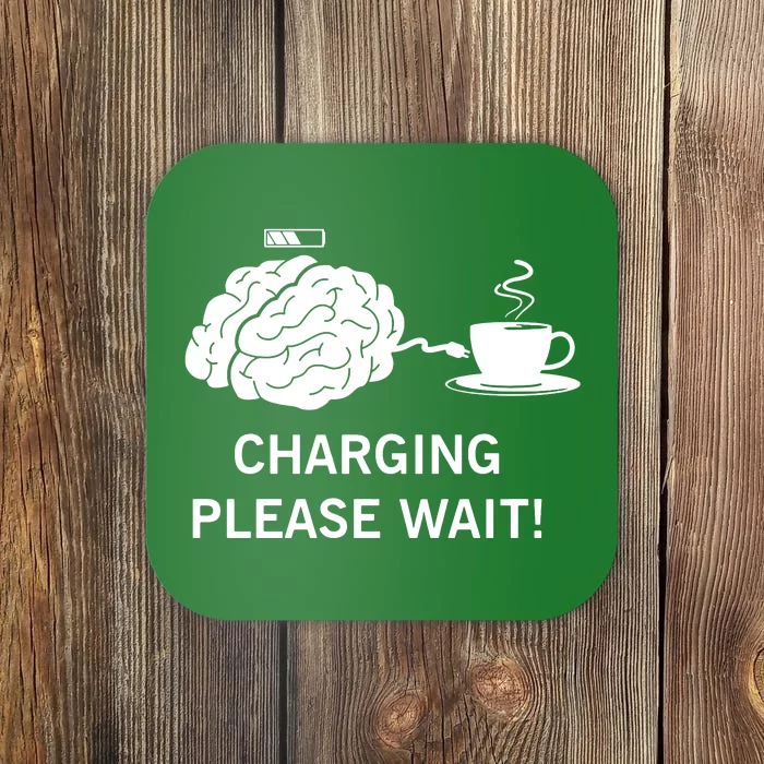 Charging Brain Coffee Coaster