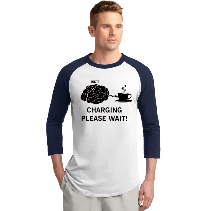 Charging Brain Coffee Baseball Sleeve Shirt