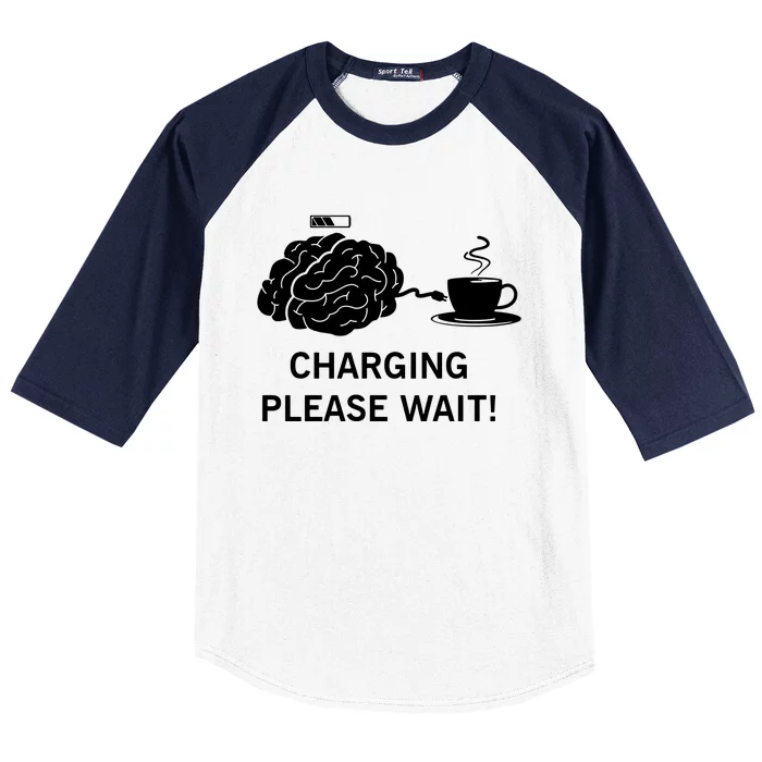 Charging Brain Coffee Baseball Sleeve Shirt