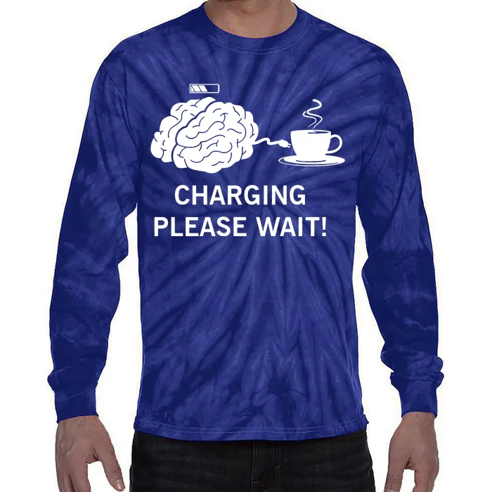 Charging Brain Coffee Tie-Dye Long Sleeve Shirt