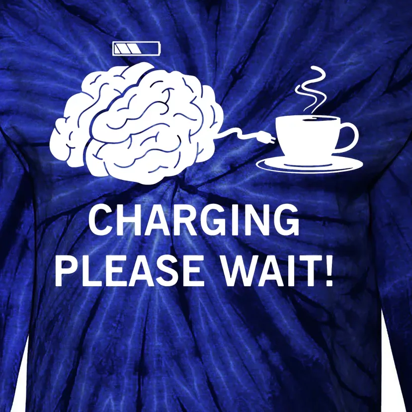 Charging Brain Coffee Tie-Dye Long Sleeve Shirt