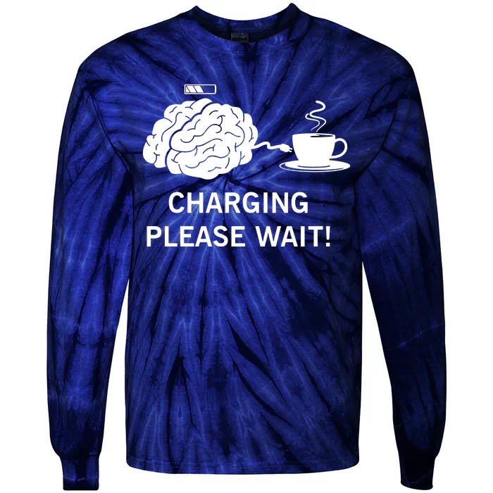 Charging Brain Coffee Tie-Dye Long Sleeve Shirt