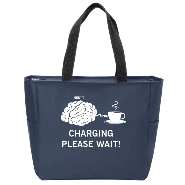 Charging Brain Coffee Zip Tote Bag