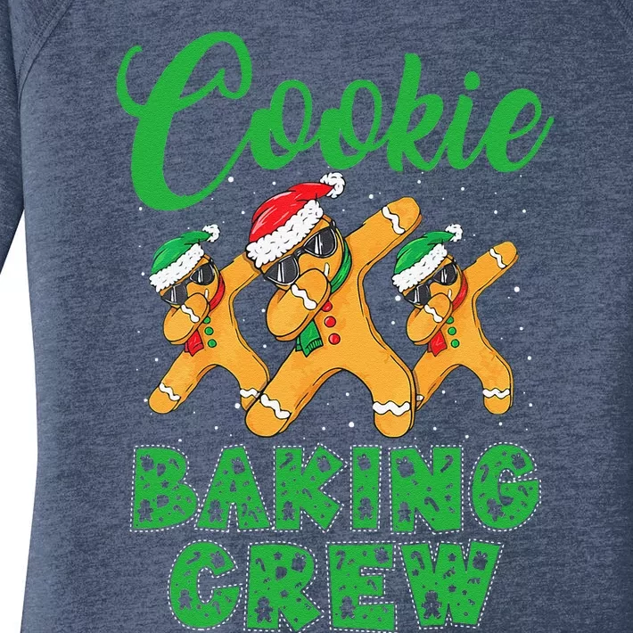 Cookie Baking Crew Dabbing Gingerbread Funny Christmas Hats Women's Perfect Tri Tunic Long Sleeve Shirt