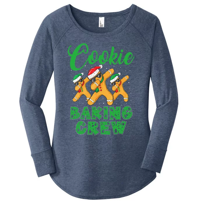 Cookie Baking Crew Dabbing Gingerbread Funny Christmas Hats Women's Perfect Tri Tunic Long Sleeve Shirt