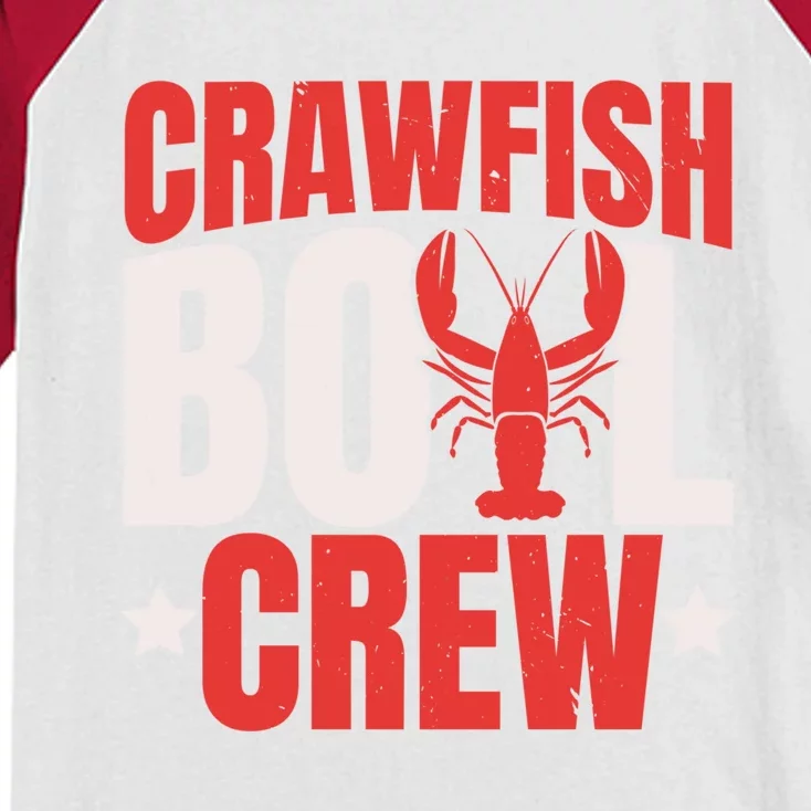 Crawfish Boil Crew Design Funny Crawfish Lover Cajun Season Great Gift Kids Colorblock Raglan Jersey