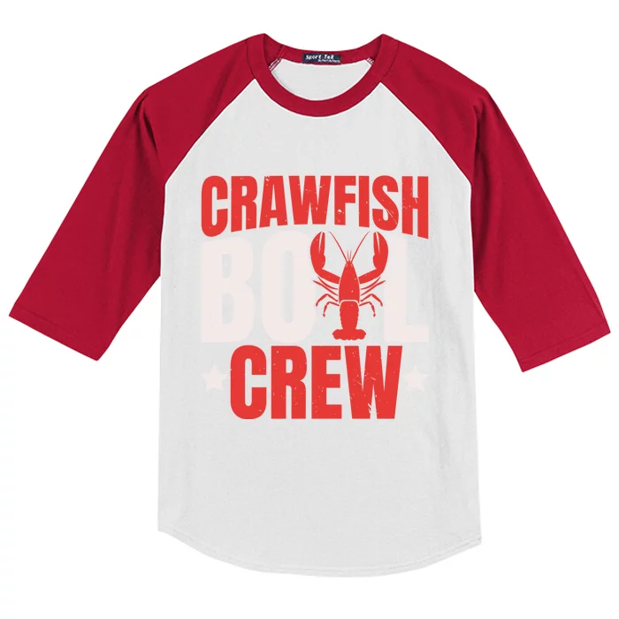 Crawfish Boil Crew Design Funny Crawfish Lover Cajun Season Great Gift Kids Colorblock Raglan Jersey