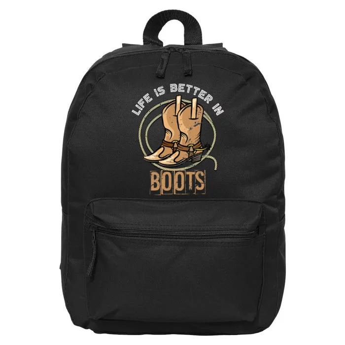 Cowboy Boots Country Cowboy Rodeo Men Gift Western Cowboy 16 in Basic Backpack